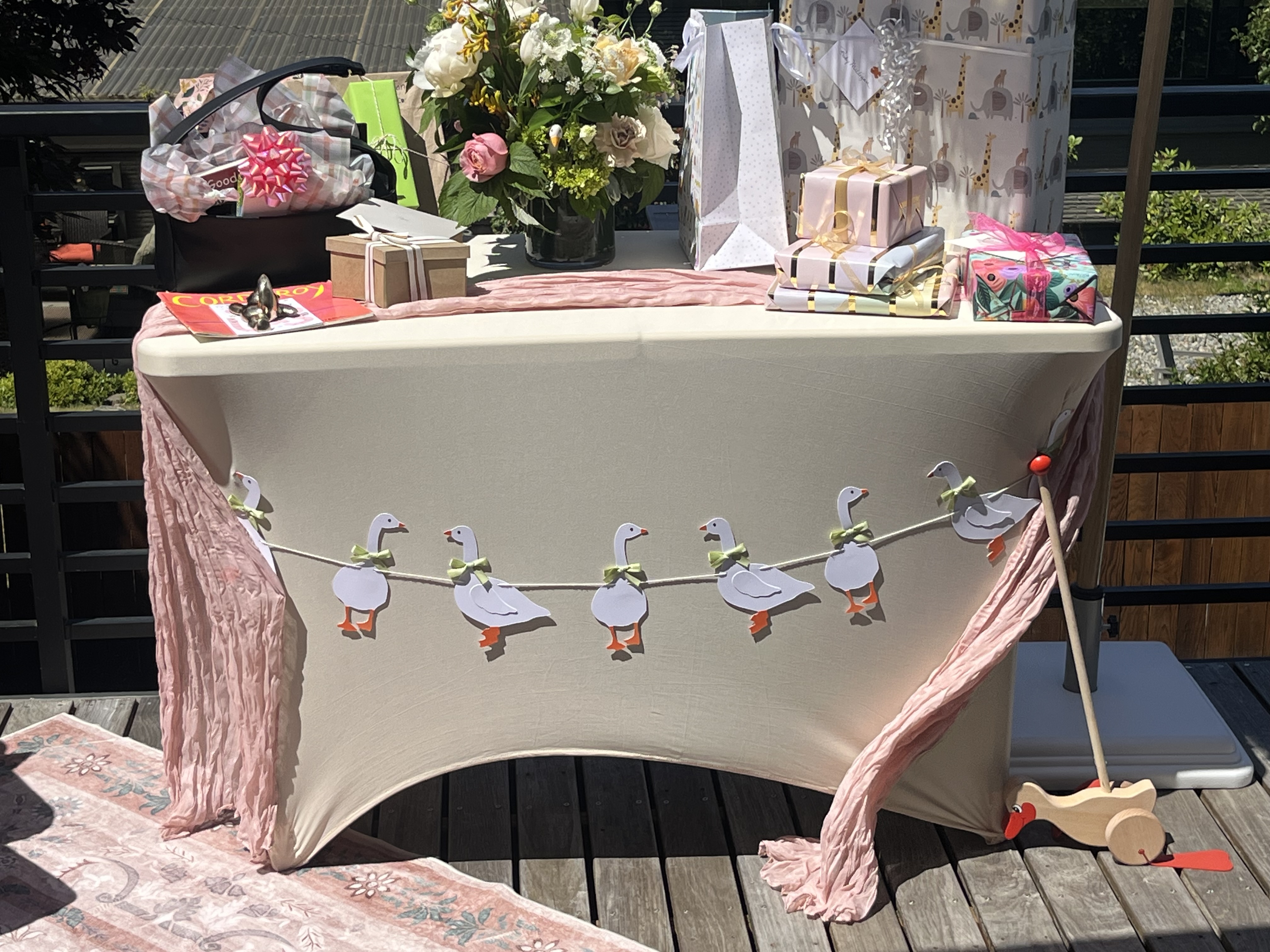 Baby shower décor with elegant styling